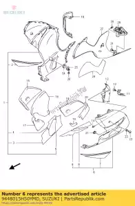 Suzuki 9448015H50YMD motorkap, onder, l - Onderkant