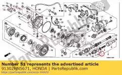 Aqui você pode pedir o selo, hélice em Honda , com o número da peça 91302HN5671: