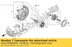 Honda 42615MBA000 brida subconjunto., rr. dri - Lado inferior