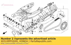 Ici, vous pouvez commander le boîtier, chaîne d'entraînement auprès de Honda , avec le numéro de pièce 40510MFGD00: