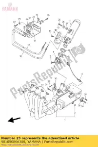 yamaha 901050806300 bolt, flange - Bottom side