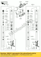 44013018544E, Kawasaki, forcella-tubo interna, sinistra, blk / g zx140 kawasaki zzr 1400 2014 2015, Nuovo