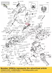 kawasaki 230621203 01 suporte-comp, pára-brisa - Lado inferior