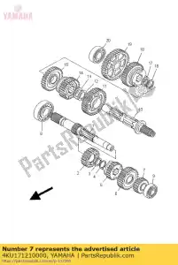 yamaha 4KU171210000 gear, 2nd pinion (20t) - Bottom side