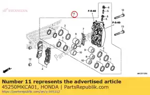 honda 45250MKCA01 caliper sub assy., r. fr. - Bottom side