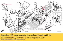 blijf op het scherm van Honda, met onderdeel nummer 67103MJED00, bestel je hier online: