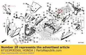 honda 67103MJED00 blijf op het scherm - Onderkant