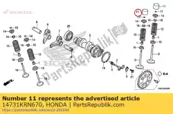 Ici, vous pouvez commander le poussoir, valve auprès de Honda , avec le numéro de pièce 14731KRN670: