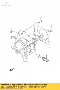 Suzuki 1121103H000F0 cilinder - Onderkant