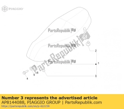 Aprilia AP8144088, Achterste zadelsteun rubber, OEM: Aprilia AP8144088