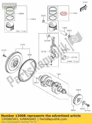 Aquí puede pedir 01 pistón de anillo, estándar de Kawasaki , con el número de pieza 130080563: