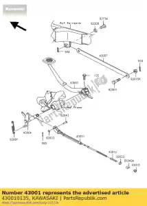 kawasaki 430010135 lever-brake,pedal ej800abf - Bottom side