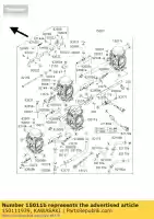 150111939, Kawasaki, carburetor,rh,inside kawasaki ZX ninja r 900 9, New