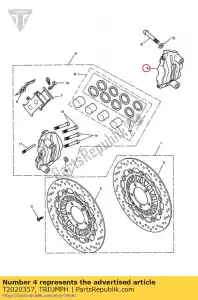 triumph T2020357 étrier assy, ??avant, lh - La partie au fond