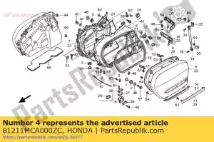 Honda 81211MCA000ZC cuerpo, r. alforja * r259p - Lado inferior