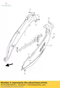 suzuki 4721008F60YC2 capa, frame.l (b - Lado inferior