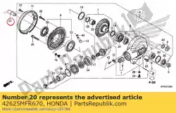 geen beschrijving beschikbaar op dit moment van Honda, met onderdeel nummer 42625MFR670, bestel je hier online: