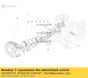 Piaggio Group 1A000770 cylinder - piston - pin - parts- rings assembly - Bottom side