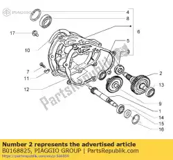 Aqui você pode pedir o eixo da roda rr -> 8322565 em Piaggio Group , com o número da peça B0168825: