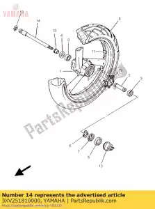 yamaha 3XV251810000 eixo, roda - Lado inferior