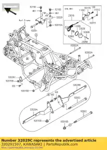 kawasaki 320291597 bracket-engine klf300-b1 - Bottom side