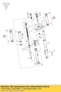 triumph T2047402 shroud upper fork assy - Bottom side