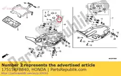 Aquí puede pedir goma, protector del tanque de Honda , con el número de pieza 17515KFB840: