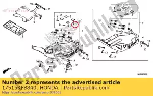 honda 17515KFB840 borracha, proteção do tanque - Lado inferior