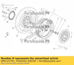 afstandsstuk van Piaggio Group, met onderdeel nummer AP8125791, bestel je hier online: