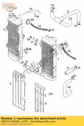Aqui você pode pedir o radiador l / s (4. 5218) lc4'95 em KTM , com o número da peça 58035108800: