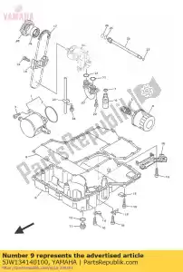 yamaha 5JW134140100 joint, couvercle de crépine - La partie au fond