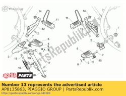 Aprilia AP8135863, Supporto pedana passagero sinistra, OEM: Aprilia AP8135863