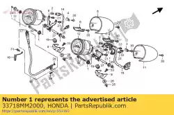 rubber, achterlicht instelling van Honda, met onderdeel nummer 33718MM2000, bestel je hier online: