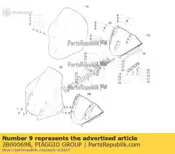 Aquí puede pedir soporte del parabrisas izquierdo de Piaggio Group , con el número de pieza 2B000698: