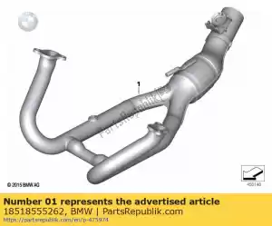 bmw 18518555262 exhaust manifold, chrome-plated (from 08/2016) - Bottom side