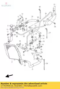 Suzuki 1779346E10 bracket,conduct - Bottom side