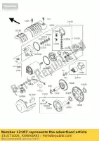 131071006, Kawasaki, eje, engranaje libre z500-b3 kawasaki gpz gt zephyr zx 400 550 1985 1986 1987 1988 1989 1991 1992 1993 1994 1996 1997 1998, Nuevo