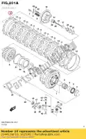 2144136F10, Suzuki, plaat, koppeling dr suzuki  gsx r rm 125 600 750 1000 2002 2003 2004 2005 2006 2007 2008 2009 2010 2011 2012 2014 2015 2016 2017 2018 2019, Nieuw