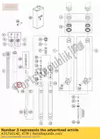 43570614E, KTM, vork buitenbuis 44,14x510 dt49 db53 natu husqvarna ktm  freeride sx sxs 0 85 105 250 350 851714 851916 2011 2012 2014 2015 2016 2017 2018 2019, Nieuw