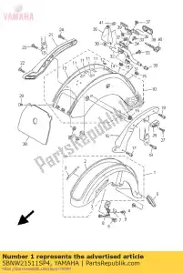 yamaha 5BNW21511SP4 front fender comp. - Bottom side