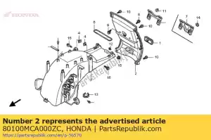 Honda 80100MCA000ZC fender a, rr. *r259p * - Bottom side