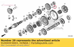 Aquí puede pedir rodamiento, bola radial, 6203 de Honda , con el número de pieza 91004HC0003: