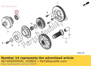 honda 961406004000 bearing, radial ball, 6004u - Bottom side