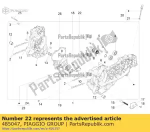 Piaggio Group 485047 placa - Lado inferior