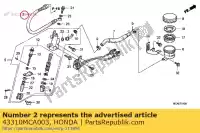 43310MCA003, Honda, mangueira principal a, rr. freio honda  gl 1800 2001 2002 2003 2004 2005 2006 2007 2008 2009 2010 2012 2013 2017, Novo