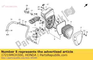 honda 17219MCH300 seal, air cleaner - Bottom side