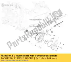 Ici, vous pouvez commander le joint torique auprès de Piaggio Group , avec le numéro de pièce 1A001276: