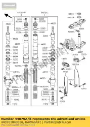 Here you can order the damper-assy,fork,lh,gold from Kawasaki, with part number 440701849828: