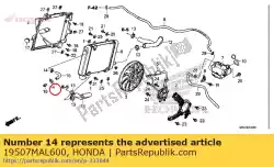 Qui puoi ordinare fascetta, tubo flessibile dell'acqua da Honda , con numero parte 19507MAL600: