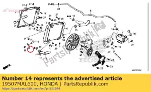 honda 19507MAL600 braçadeira, mangueira de água - Lado inferior